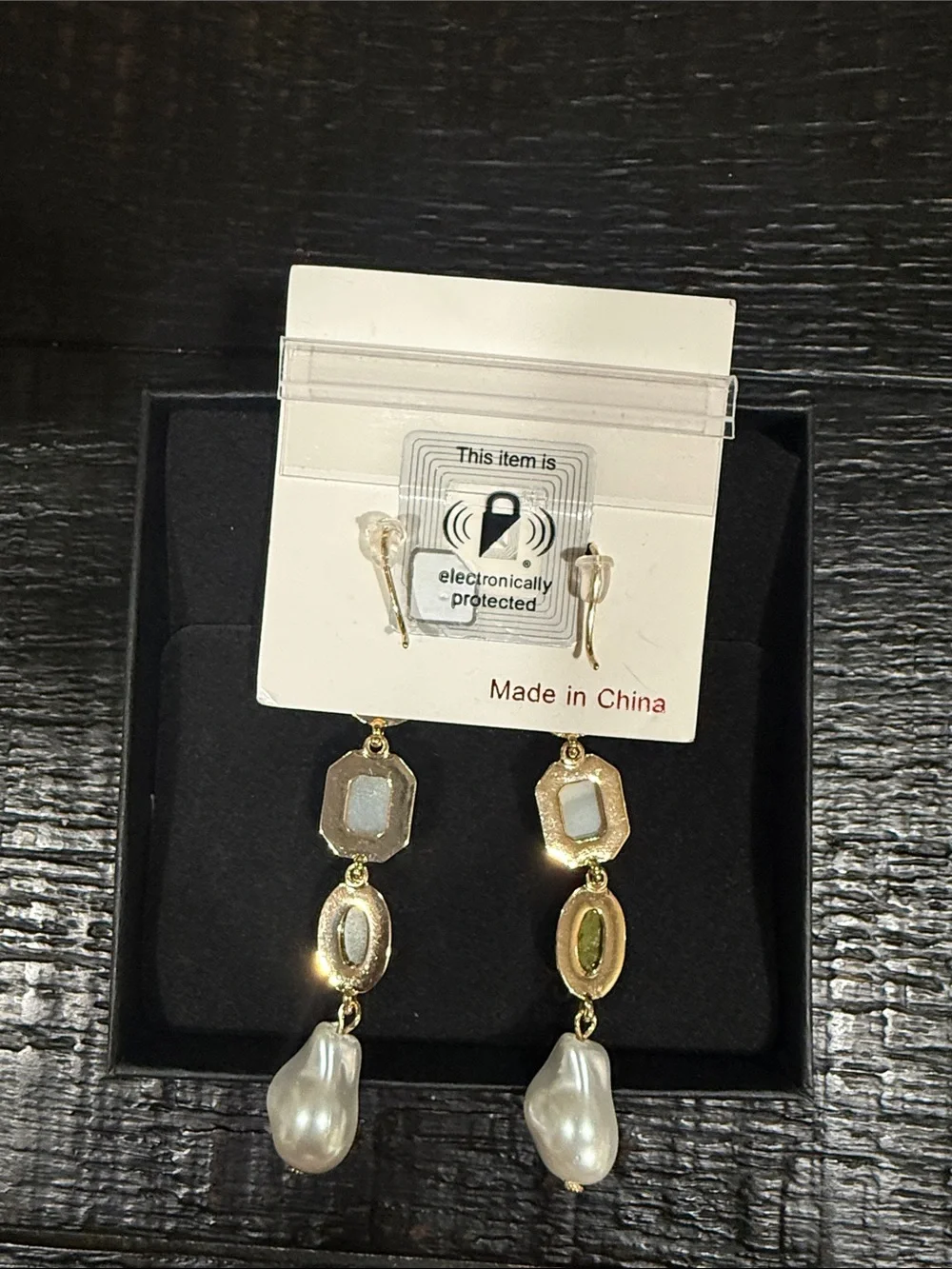 Camila Coelho Green, Cream & White Multi-Stone Drop Earrings